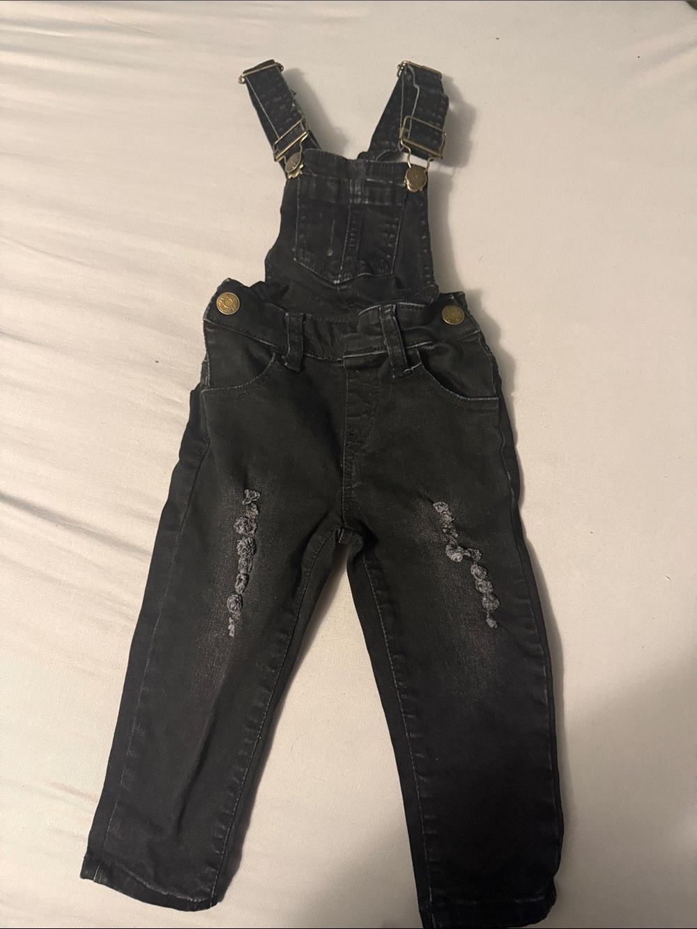 Little Bipsy 18-24 mo black overalls